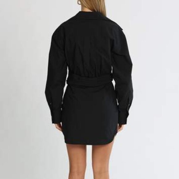 ALEXANDER WANG Ruched cotton-poplin mini shirt dress - Picture 2 of 4